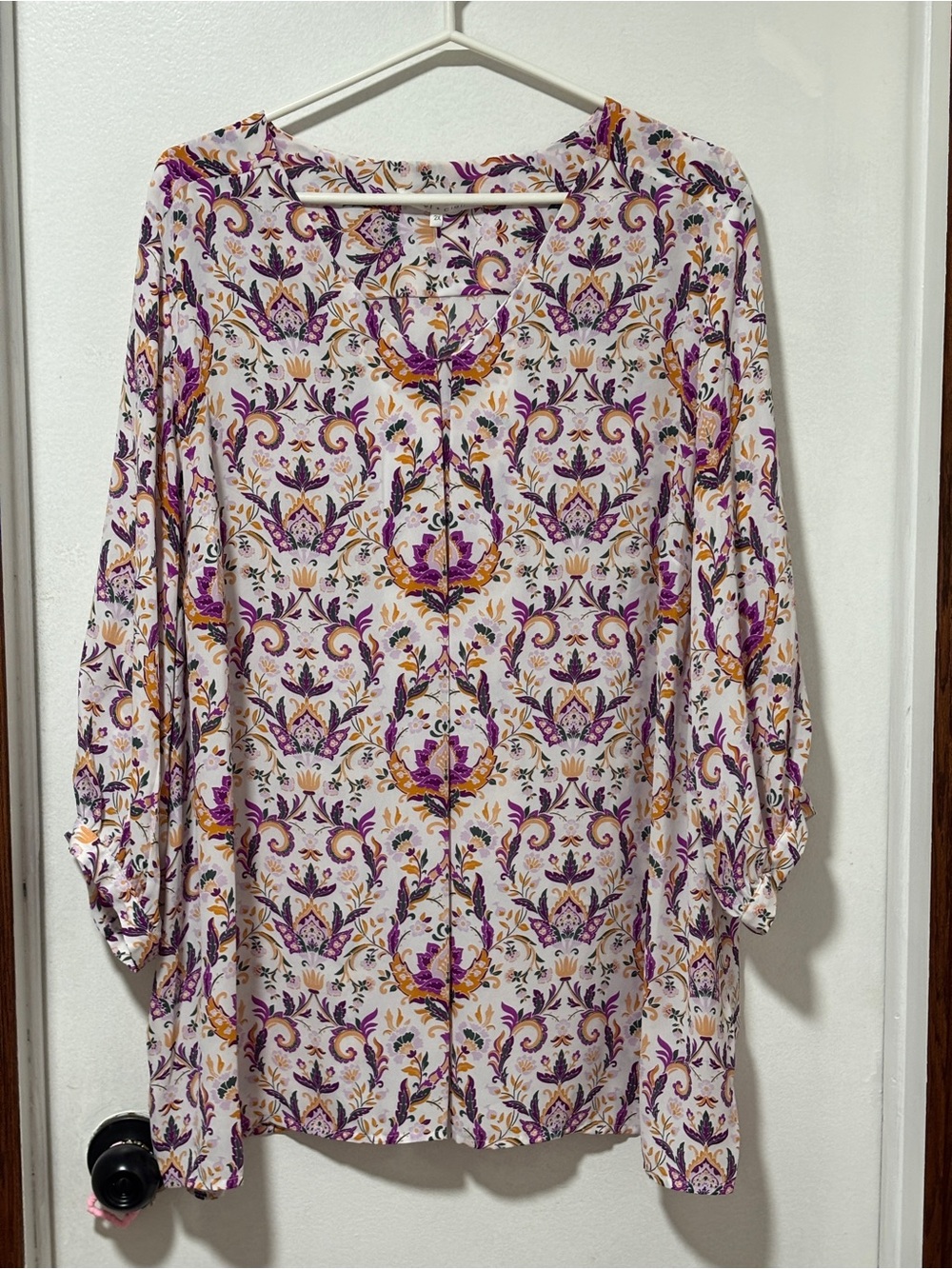 Violet + Claire Floral Flowy Tunic Blouse Size 2X Plus Size Boho Top